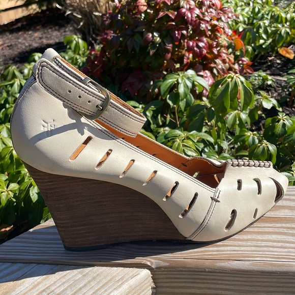 Frye Gwen Ankle Strap Wedge Heels